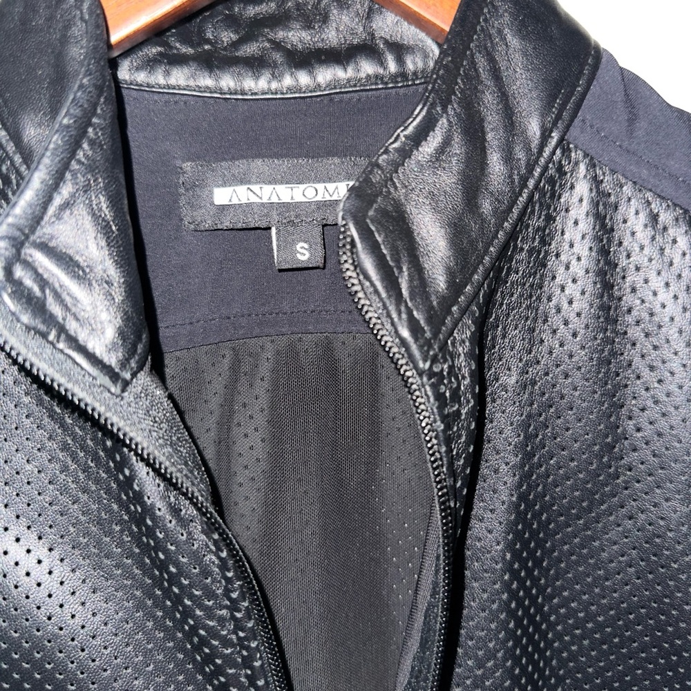 Black Perforated Leather  vest for women